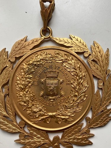 Ancienne grande rare médaille bronze doré congres gastronomique de Lyon 1885 - Picture 5 of 9