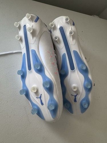 BRAND NEW Puma King Ultimate FG/AG Womens Soccer Cleats 107262-01 Orange/Blue - Picture 3 of 6