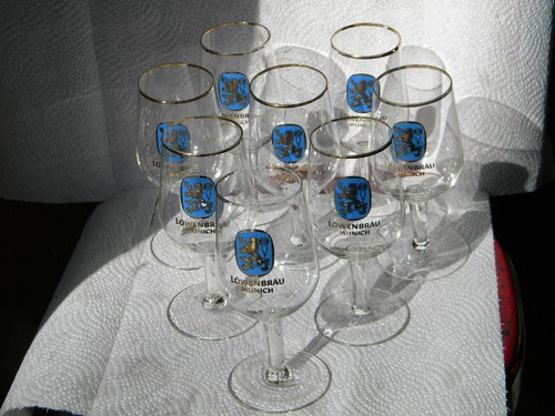 8 COPAS LOWENBRAU MUNICH COPAS DE VINO COPA DE CERVEZA CORDIAL VASO DE CERVEZA VASO DE ESCOPETA - Imagen 3 de 4