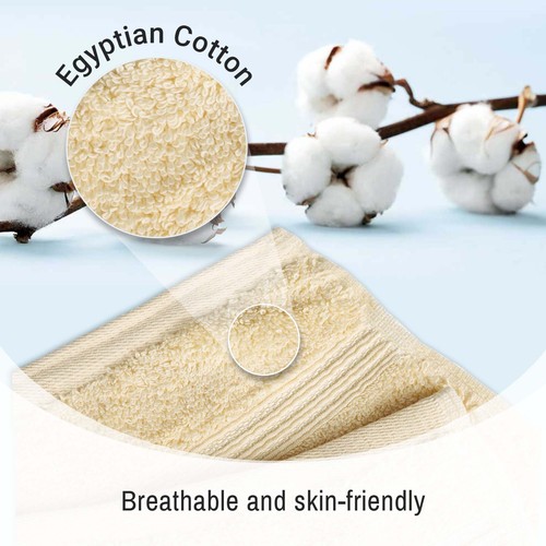 Egyptian Cotton Highly Absorbent Solid Ultra Soft Bathroom Bath Towel Set of 2 - Picture 28 of 132