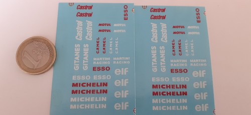 decals decalcomanie déco pub michelin elf gitanes castrol 1/43