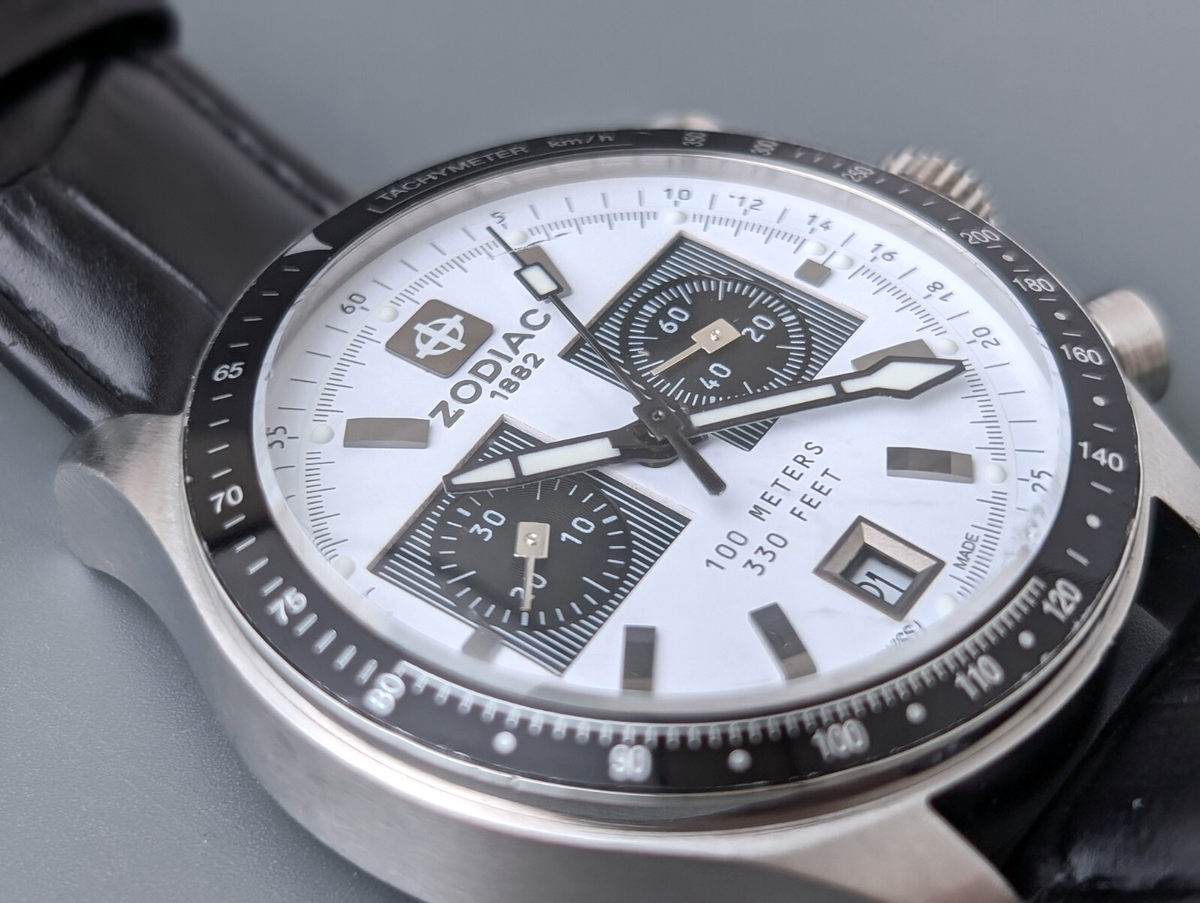 Zodiac Astroracer ZO3808 Panda Dial Chronograph Quartz Men's Watch