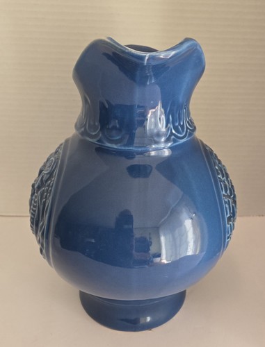 JUEGO JARRA Y LAVABO MCCOY POTTERY AZUL PAVO 1968 Vintage - Imagen 5 de 10