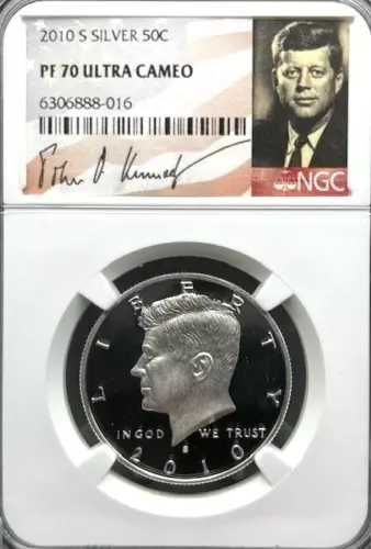 2010-S Silver Kennedy 50c NGC PF 70 Ultra Cameo -Kennedy Signature label