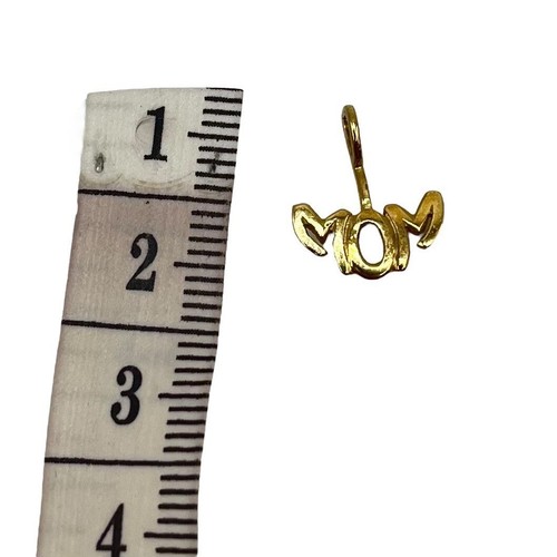 10K Gold Mom Typography Charm Pendant For Necklace Or Bracelet Gift - Picture 5 of 5