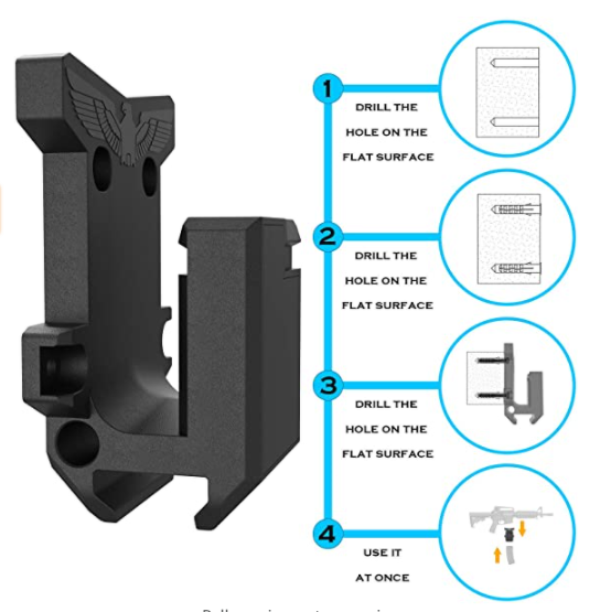 2-Pack Rifle Gun Wall Mount,Floating Display Hanger Safe Storage