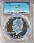 1974-S Silver Eisenhower Dollar Pcgs Pr70Dcam Item # 69