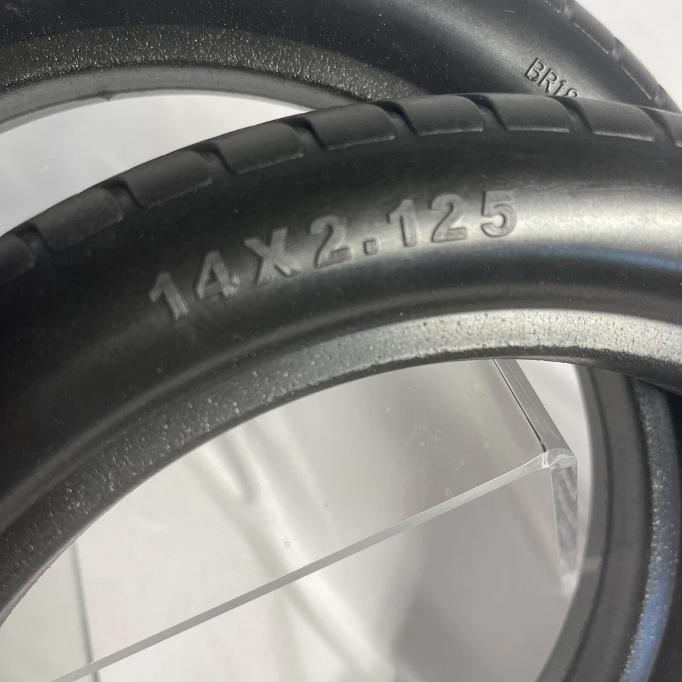 Paquete de 2 neumáticos tubeless a prueba de pinchazos 14X2.125 para BMX, bicicletas plegables, patinetes eléctricos Foto 2 de 4