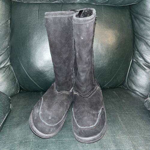 BEARPAW Suede Upper Winter Boots Womens Size 7 Black - Afbeelding 1 van 5