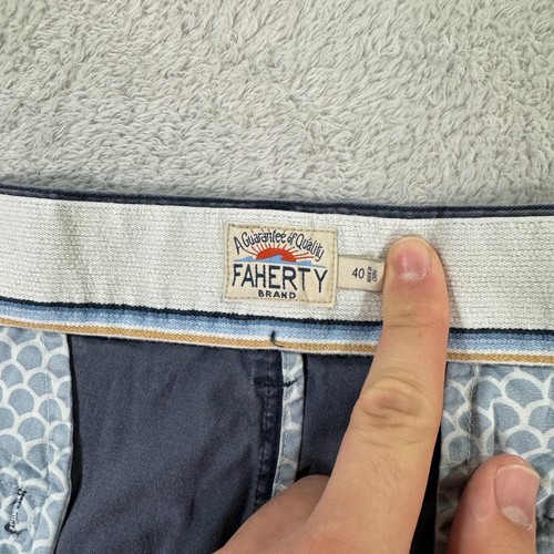 Faherty Chino Shorts Herren Größe 40 blau lässig vorne flach Eingrifftasche adrett gebraucht, in einwandfreiem Zustand - Bild 6 von 9