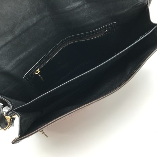 Genuine Leather Ladies Envelope Purse Handbag Brown Long Adjustable Strap - Picture 8 of 23