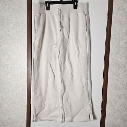 Nike Sportswear Beige High Rise Fleece Wide Leg Pants Nwt Women's Size XXL - Afbeelding 2 van 8