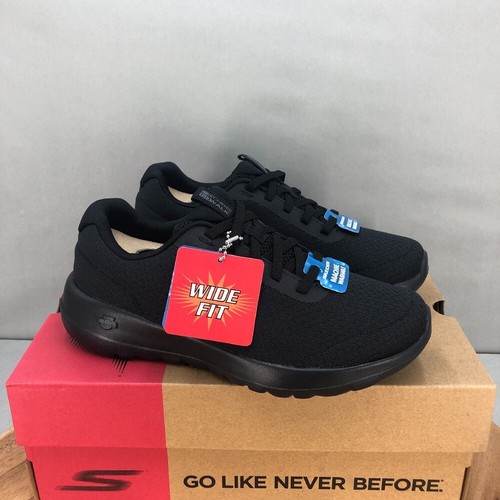 Skechers Go Walk Joy Walking Shoes Womens 5 Wide Black Mesh Comfort Cushion