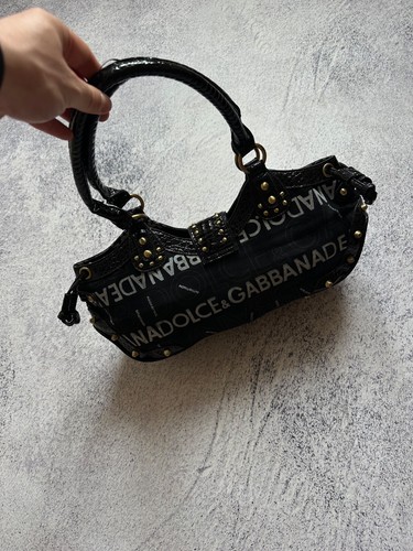 Dolce & Gabbana Vintage Black Big Logo women's Western Shoulder Bag EUC - Picture 8 of 20