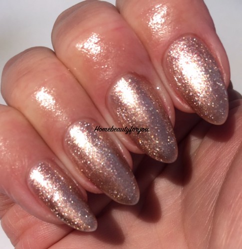 BLUESKY GEL NAIL POLISH PINK GOLD SHIMMER CHIFFON TWIRL 80589 UV LED SOAK OFF - Picture 2 of 3