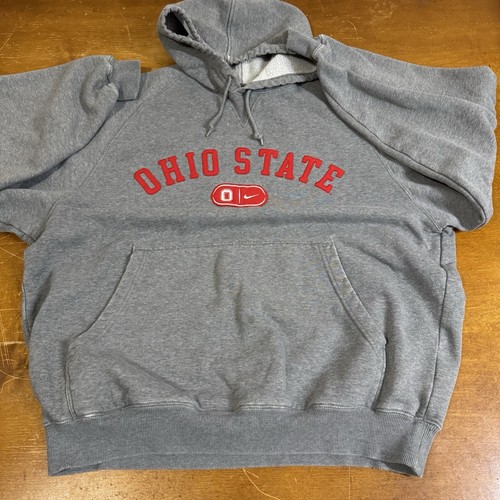 VINTAGE Ohio State Buckeyes Hoodie Mens Large Gray Fleece Pullover Nike - Picture 11 of 15