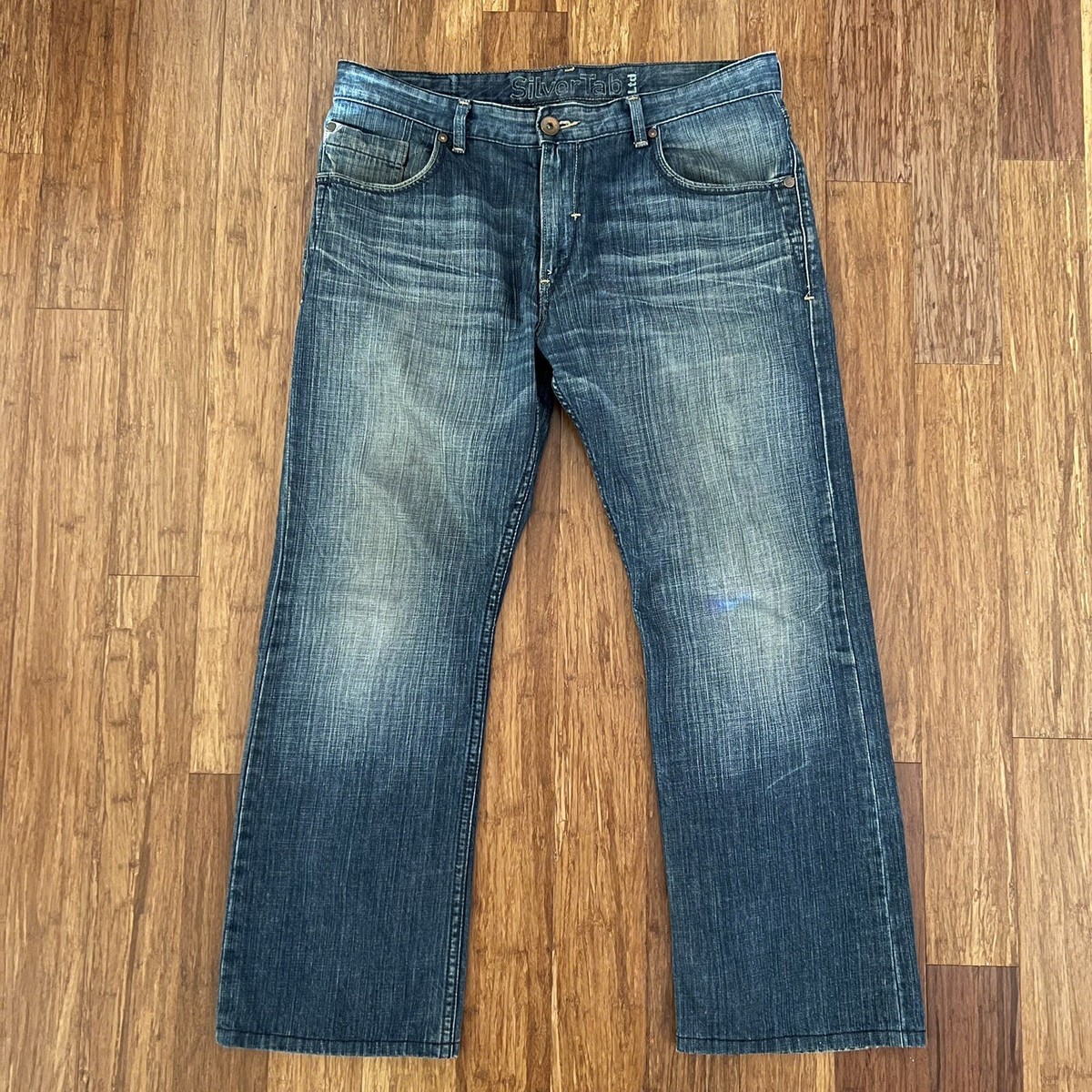 LEVIS SILVERTAB BOOTCUT JEANS MENS 34X32 BLUE COTTON 36X28.5