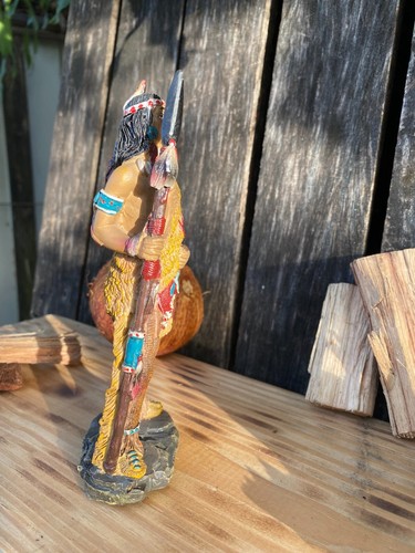 6,5 pulgadas Estatua Nativo Indio Americano Jefe Jefe Santería Yoruba Religión Indio - Imagen 2 de 4