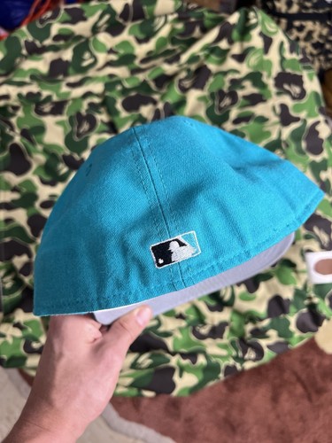 VINTAGE Florida Marlins New Era 5950 Pro Model Diamond Collezione Adatto 7 3/8 - Foto 4 di 7