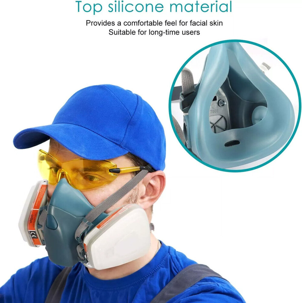 Staubmaske Gasmaske Halbmaske Lackiermaske Atemschutz mit Aktivkohle Filter