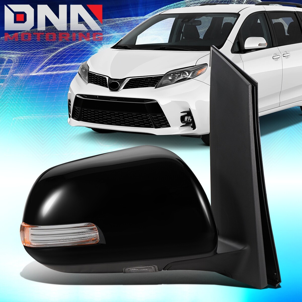 Power Heated Passenger Mirror For 2013-2017 Toyota Sienna - Paintable With Blind Spot 6 thumbnail image