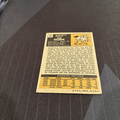 1971 Topps Football Card #59 Don Horn Denver Broncos - Picture 5 of 6