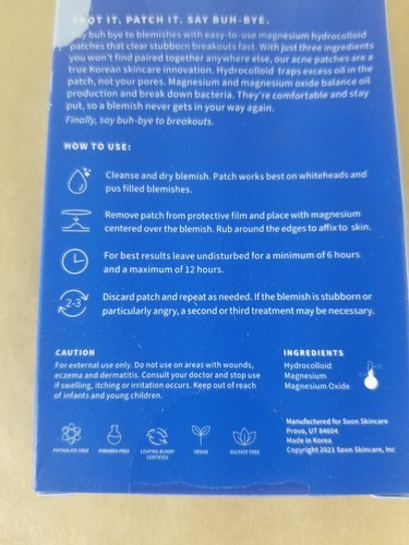 SOON Magnesium Hydrokolloid Akne Pflaster 24 Stück Magnesiumoxid Hautpflege - Bild 9 von 12