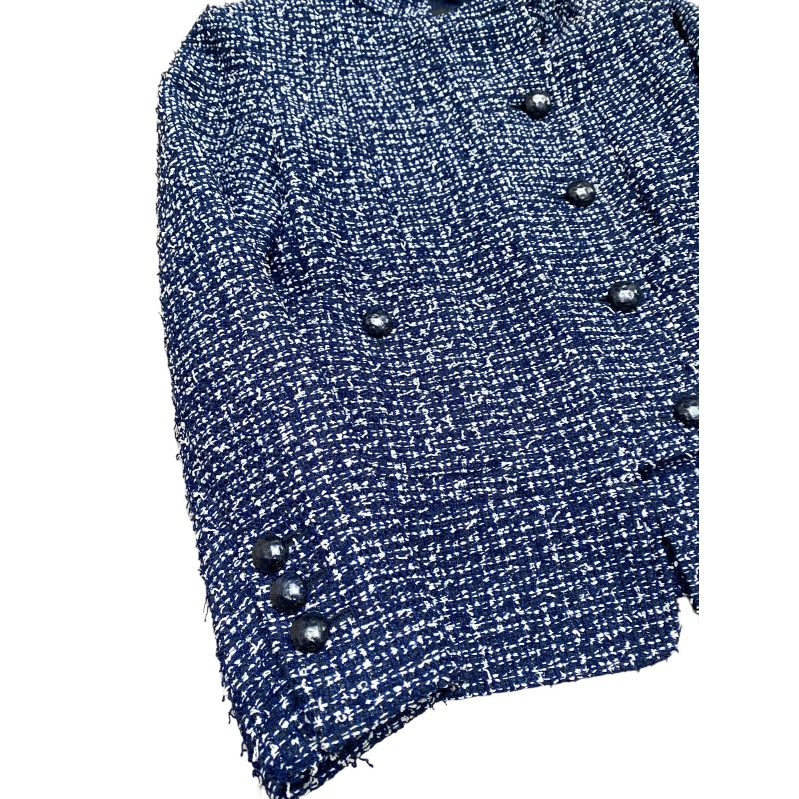 Giacca in tweed blu navy Chanel taglia 36 S