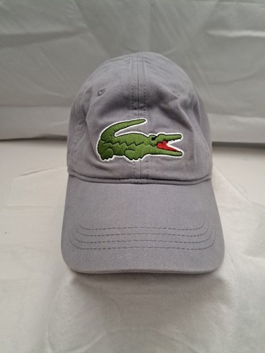 Lacoste Unisex Adjustable Organic Cotton Twill Cap One Size Croc Logo- Gray