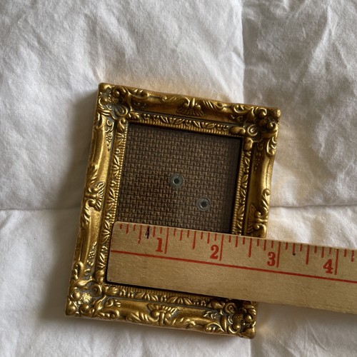 Mini Gold Tone Wood Baroque Picture Frame photo art gallery Made In USA - Picture 7 of 9