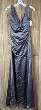 Davids Bridal Womens Class/Style 20081196 Pewter Dress Size 4 Long Sleeveless