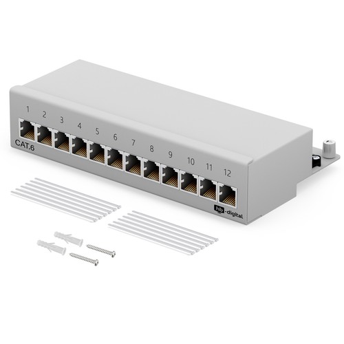 Patchpanel Cat6 Cat6a 8/12/16/24-Port RJ45 geschirmt Desktop Aufputz 1-10 GB LAN - Afbeelding 23 van 193