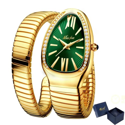 Classic Snake Shape Watch For Women Gold Silver Scaleable Bracelet Womens - Picture 27 of 34