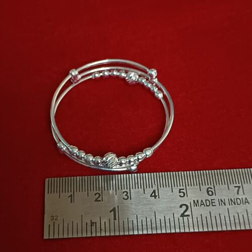 925 Sterling Silver Baby Cuff Bangle Adjustable Handmade Unisex Kids Jewelry - Picture 8 of 9