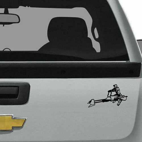 Calcomanía de vinilo adhesiva Star Wars Biker Scout Jedi para Macbook computadora portátil arte de ventana de automóvil Foto 3 de 4