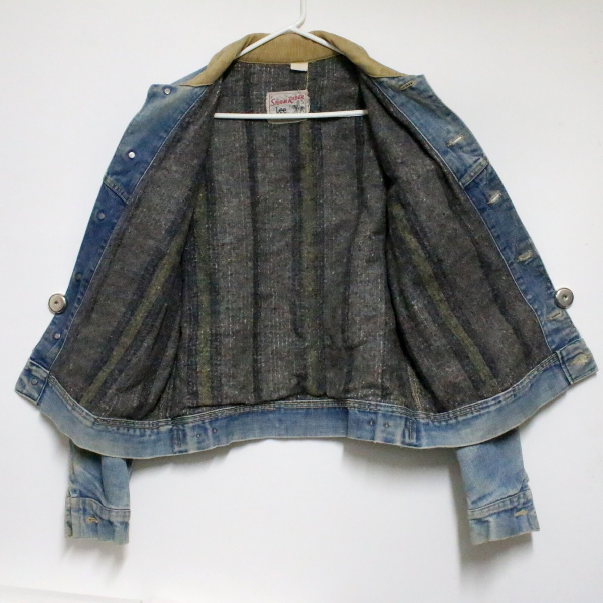 Lee Storm Rider Jeans Jacket Men's Size 44 Blanket Lined Denim