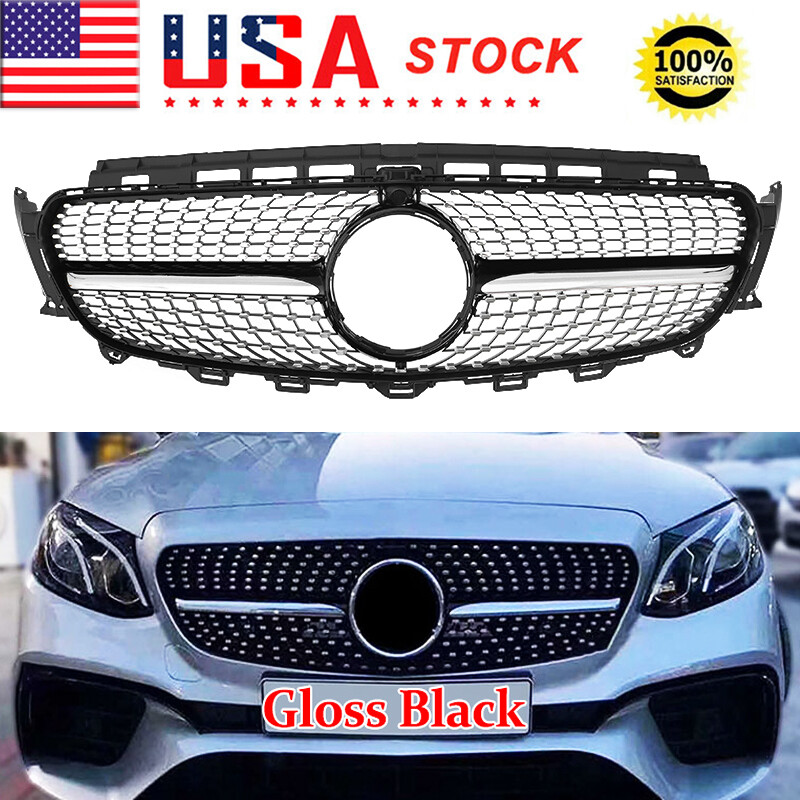 Calandre Diamant Grise Et Chrome Pour Mercedes Classe E W213 / Coupé C238 (2016-2019) - Style Sport Et Luxe