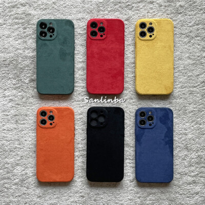 iPhone13pro ぞーさん専用 Luxury Suede Short Velvet Shockproof Phone Cover Case For