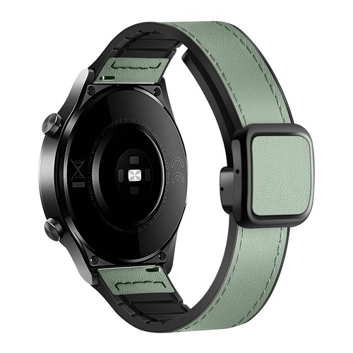 22mm/20mm Vintage Leather Silicone Watch Band Magnetic Buckle Replacement Strap - Picture 20 of 22