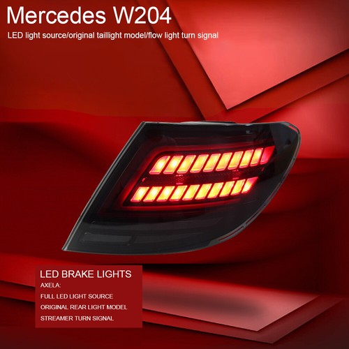 Rear Lights For Mercedes Benz C-Class W204 2007-14 LED Smoked Dynamic Tail Light - Picture 7 of 18