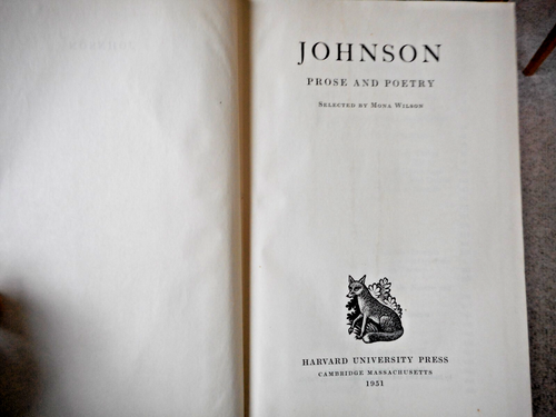 Dr. Johnson Prose and Poetry selected by Mona Wilson 1951 HBDJ - Imagen 2 de 4
