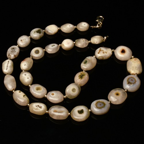 Collar de 17" con gemas de cuarzo solar natural tamaño de 9 a 14 mm cuentas ovaladas en forma de pepita - Imagen 6 de 11