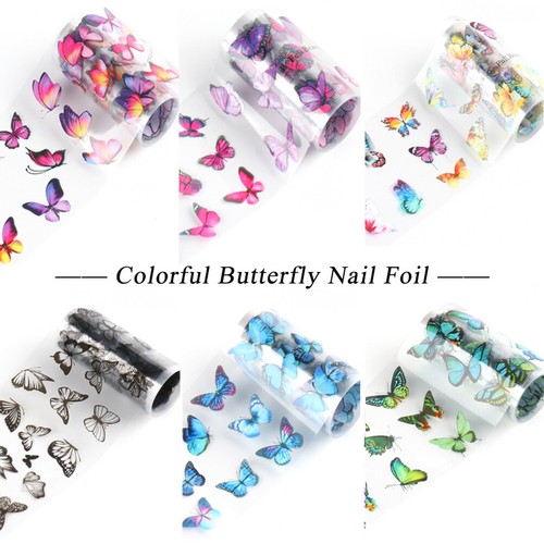 10 Rolls Nail Foil Transfer Sticker Butterfly Nail Art Stickers DIY Nail Decor - Picture 6 of 8
