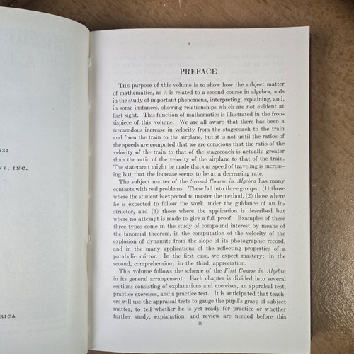 A Second Course In Algebra By Stokes And Sanford 1937 EUC VTG - Picture 5 of 14