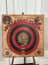 Vintage Pressman Hold That Tiger Dart Game Wooden Dart Board Foldable EXCELLENT!