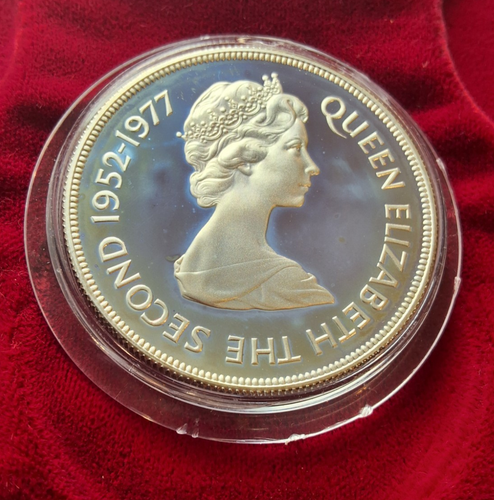 1977 QUEEN'S SILVER JUBILEE ST HELENA 25 BRITISH PENCE UNC PROOF COIN *TONING* - Picture 6 of 20