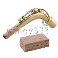 Golden Brass Alto Saxophone Bend Neck Replacement 24.5mm w/ Cork Pads Pack of 11