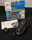 Vintage At&T 9320 Digital 900 Mhz Cordless Telephone Black Works w/ Box & Manual