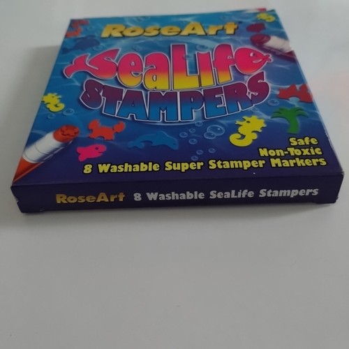 Vtg 90s Rose Art Sea Life Stamper Markers Set Of 8 1997 Crab Dolphin Fish Whale - Picture 8 of 10