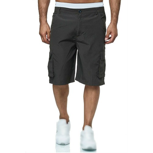 Mens Casual Cargo Shorts Elasticated Waist Pocket Combat Work Joggers Half Pants - Picture 13 of 29
